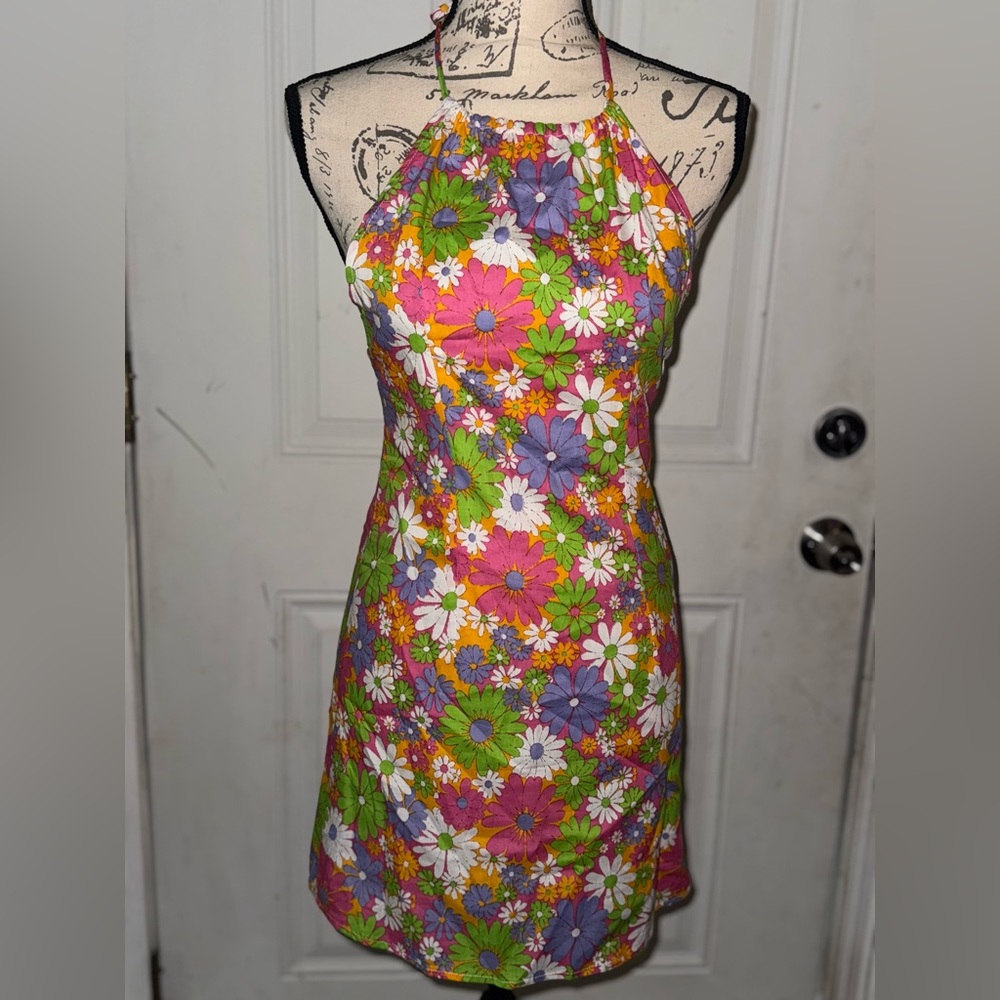 PepperMayo 70s Floral Mini Halter Dress NWT Size 4